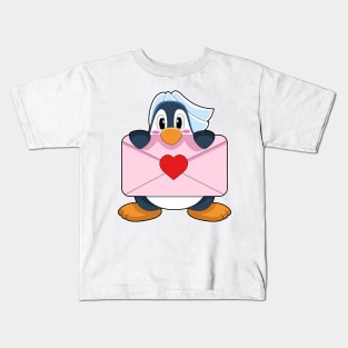 Penguin Bride Letter Wedding Kids T-Shirt